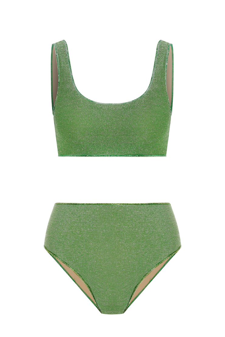 Aria Peri Glitter Bikini Set Green