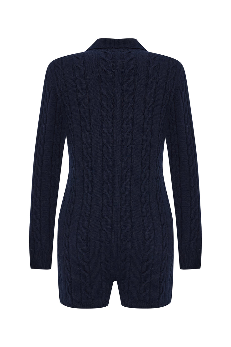 Chalet Cashmere Playsuit Navy Blue