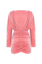 Aries Glitter Draped Mini Dress Pink