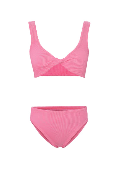 Lorelei Crinkle Bikini Set Pink Cosmos