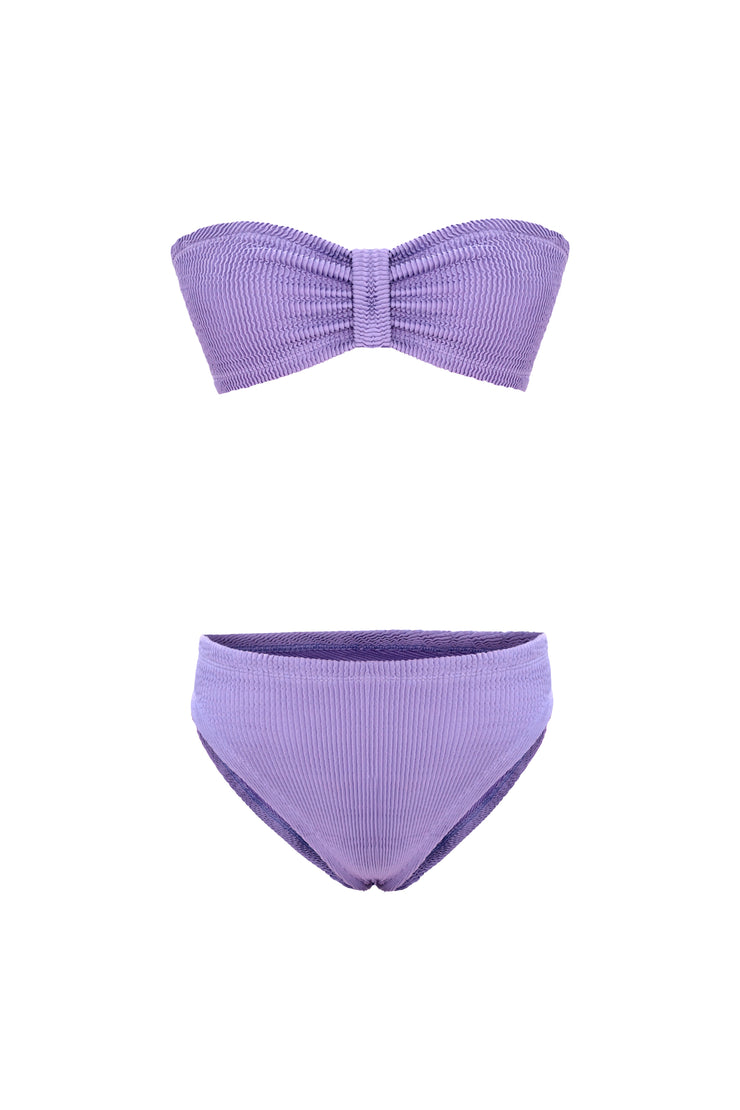 Coquette Crinkle Bikini Set Lavender