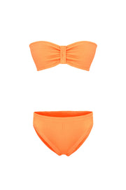 Coquette Crinkle Bikini Set Neon Orange