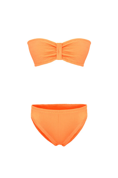 Coquette Crinkle Bikini Set Neon Orange
