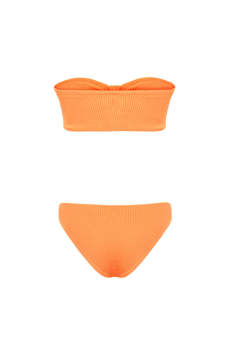 Coquette Crinkle Bikini Set Neon Orange