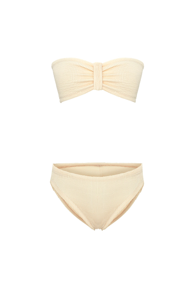 Coquette Crinkle Bikini Set Cream