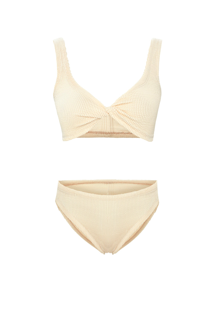 Lorelei Crinkle Bikini Set Cream