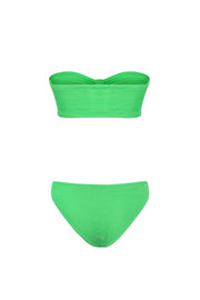 Coquette Crinkle Bikini Set Neon Green