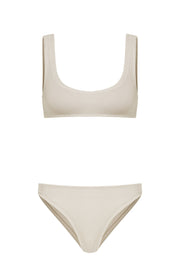 Sofi Crinkle Bikini Set Cream - Sandshaped