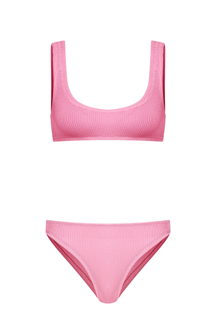 Sofi Crinkle Bikini Set Pink Cosmos - Sandshaped