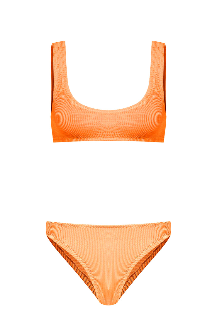 Sofi Crinkle Bikini Set Orange - Sandshaped