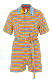 Agatha Striped Terry Romper - Sandshaped