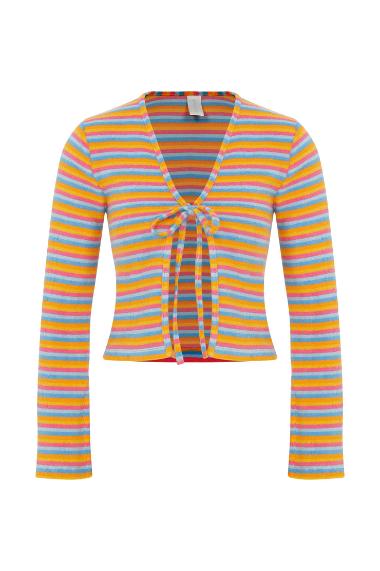Carla Striped Terry Cardigan - Sandshaped