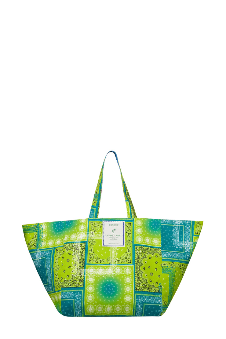 Gargantuan Reversible Beach Bag Green Pink - Sandshaped