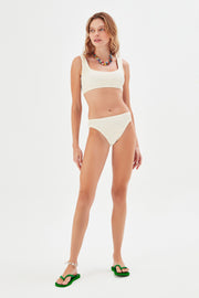 Sofi Crinkle Bikini Set Cream - Sandshaped