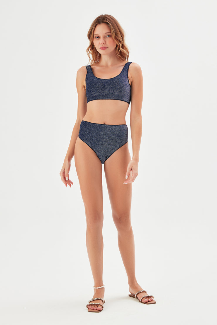 Peri Glitter Bikini Briefs Navy - Sandshaped