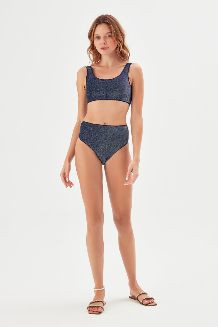 Aria Glitter Bikini Top Navy - Sandshaped