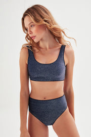 Aria Glitter Bikini Top Navy - Sandshaped