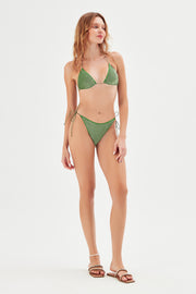 Tina Glitter Bikini Briefs Green - Sandshaped