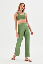 Roda Glitter Trousers Green - Sandshaped