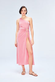 Petra Glitter One Shoulder Dress Pink