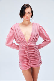 Aries Glitter Draped Mini Dress Pink