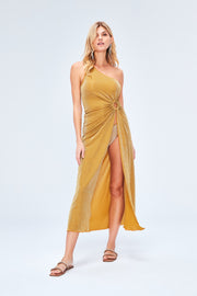 Petra Glitter One Shoulder Dress Gold