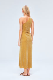 Petra Glitter One Shoulder Dress Gold