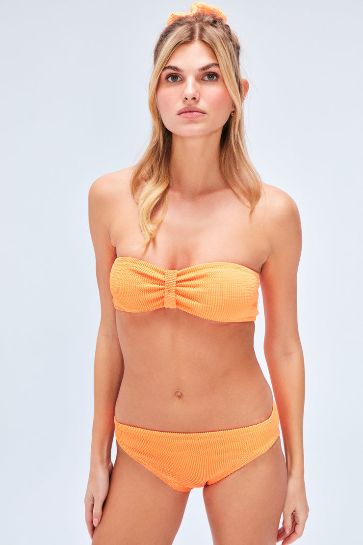 Coquette Crinkle Bikini Set Neon Orange
