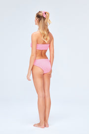 Coquette Crinkle Bikini Set Pink Cosmos