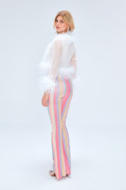 SWISH ELASTIC GLITTER TROUSERS WITH PINK PANELS