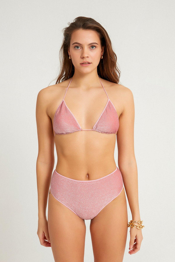 Avila Glitter Bikini Top Pink
