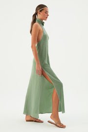 Sterea Turtleneck Maxi Dress Grasshopper- Sandshaped
