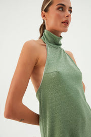 Sterea Turtleneck Maxi Dress Grasshopper- Sandshaped