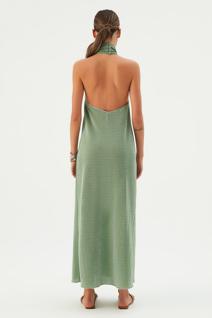 Sterea Turtleneck Maxi Dress Grasshopper- Sandshaped