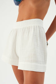 Palamar Cotton Gauze Shorts White - Sandshaped