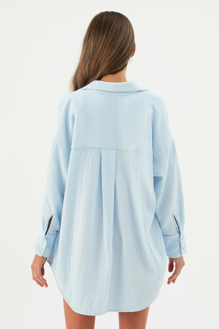 Prinkipo Cotton Gauze Shirt White - Sandshaped