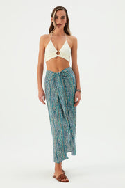 Maya Vegan Silk Knot Skirt Green - Sandshaped