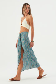 Maya Vegan Silk Knot Skirt Green - Sandshaped