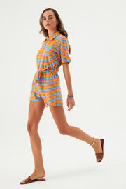 Agatha Striped Terry Romper - Sandshaped
