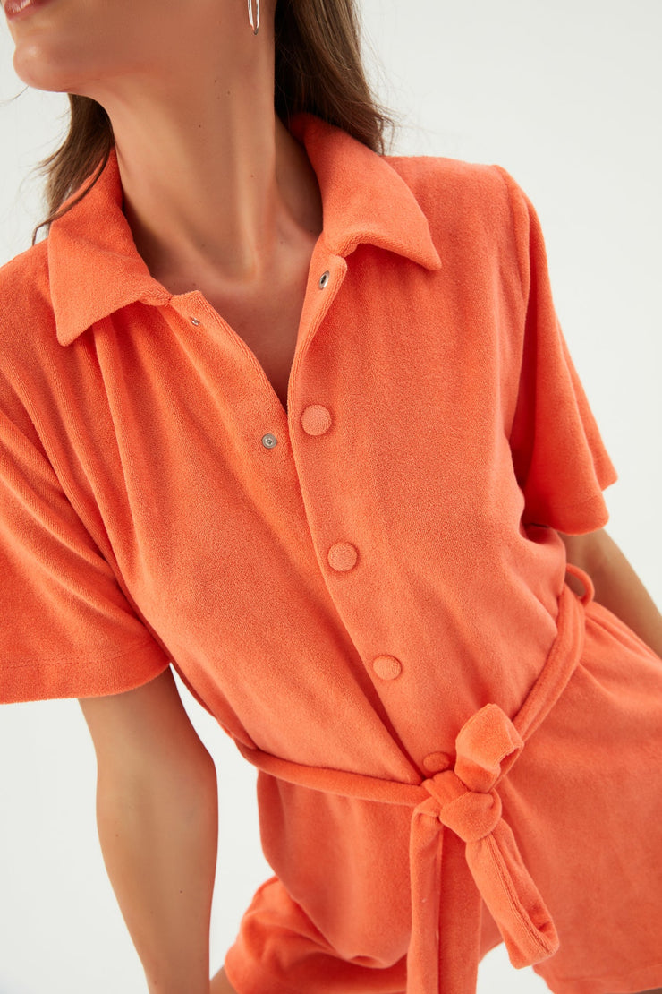 Agatha Terry Romper Mango - Sandshaped