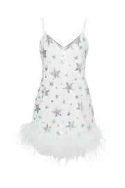 Rococo Mini Sequin Dress White