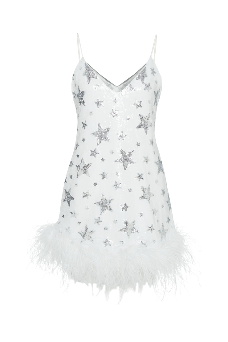 Rococo Mini Sequin Dress White