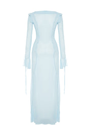 Andrina Chiffon Long Sleeve Dress Blue