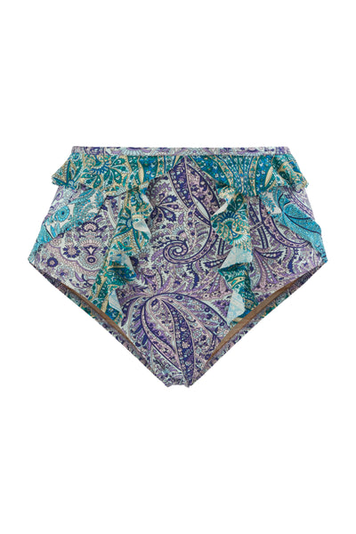 Cleo Ruffled Bikini Briefs Paisley - Sandshaped