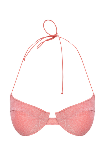 Scarlet Glitter Bikini Top Pink