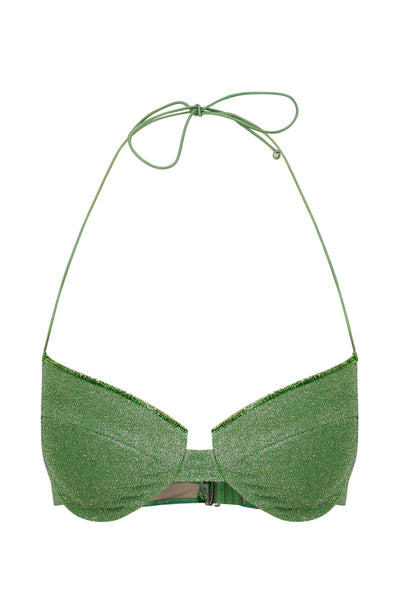 Scarlet Glitter Bikini Top Green  - Sandshaped