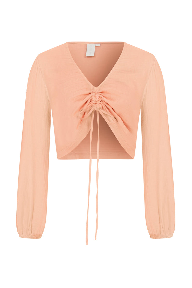 Smyrna Cotton Gauze Top Coral - Sandshaped