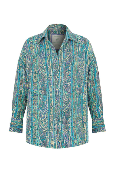 Prinkipo Vegan Silk Shirt Green - Sandshaped