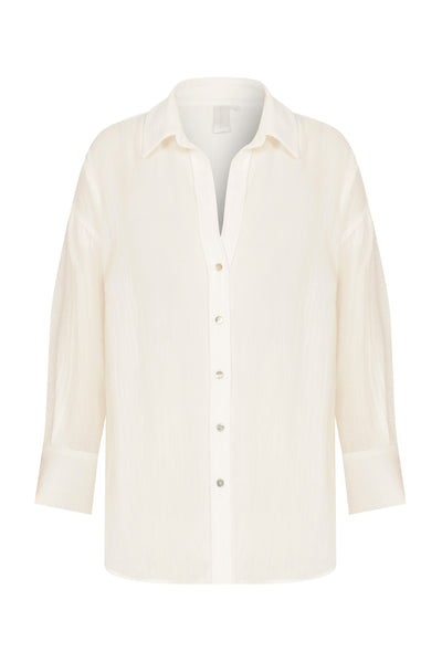 Prinkipo Cotton Gauze Shirt White - Sandshaped