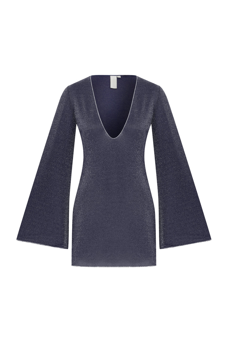 June Glitter Mini Beach Dress Navy - Sandshaped